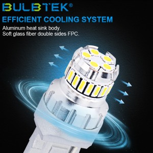BULBTEK SMD4014+3030 Auto LED Bulb T10 T15 1156 1157 3156 3157 7440 7443 Error Free LED Replacement Bulbs Car LED Interior Lamp