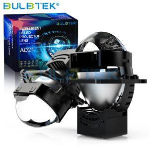BULBTEK AD21 Bi LED Headlight Lens 3.0″ Square Hi Lo Beam Auto Projector Light 200W 15000LM 12V Car Porjector LENS for Universal