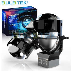 BULBTEK AD34 Car LED Headlight Bulbs 300W 30000Lumen BiLED LED Projector Automotive Headlight Dual Beam LED Projector Headlight