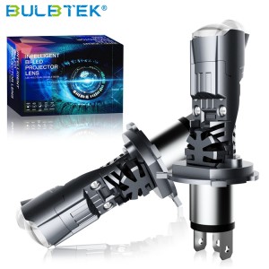 BULBTEK AM11 Plug and Play 200 Watt 15000 Lumen Dual Beam H4 LED Projector Lens 12V 24V Bi LED Car Bulb Auto Headlight