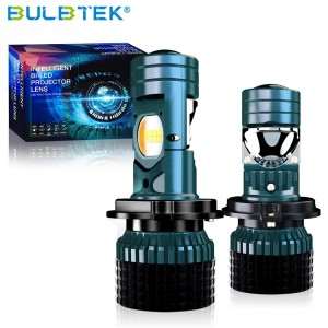 BULBTEK AM12 High Power 300W 30000 LM Bi LED Projector Lens H4 9003 HB2 High Low Beam Auto LED Bulb Car Headlight