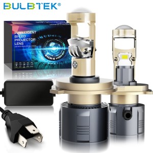 BULBTEK AM04 LED Retrofit Kits 9000LM Headlights Bulb Proyector Lens H4 H7 H8 H9 H11 9005 9006 9012 Mini Bi LED Projector Lens