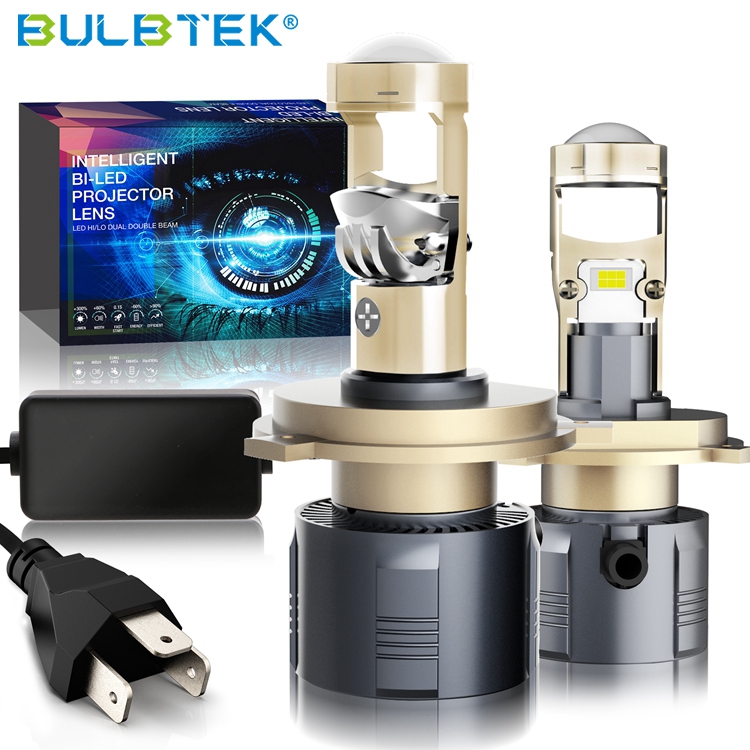 BULBTEK AM04 LED Retrofit Kits 9000LM Headlights Bulb Proyector Lens H4 H7 H8 H9 H11 9005 9006 9012 Mini Bi LED Projector Lens Featured Image