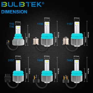 BULBTEK CSP-2 Super Bright Car LED Bulb T10 T15 T20 T25 S25 Auto LED Lamp 12v 24v Signal LED Bulb Light