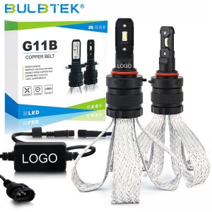 BULBTEK G11B 팬리스 범용 LED 헤드 라이트 전구 18 개월 보증 도매 CANBUS LED 전구 자동차 헤드 램프