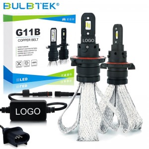 BULBTEK G11B Fanless Universal LED Headlight Bulb 18 ເດືອນຮັບປະກັນ ຂາຍສົ່ງ CANBUS LED Bulb ຫົວໄຟໃນລົດ