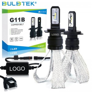 BULBTEK G11B Фансыз универсаль LED лампочка 18 ай гарантия күпләп сату CANBUS LED лампочка машинасы фарасы.