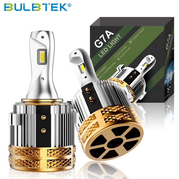 BULBTEK G7 Auto Lighting System Turbo Fan LED Car Headlight Bulbs Super Canbus 140W 14000 Lumens H7 Head Light Bulbs For VW Golf Featured Image