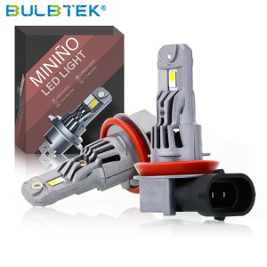 BULBTEK MININO LED Headlight 13000Lumen Auto Lighting Systems Mini Size LED HeadlightsH7 H11 9005 9006 9012 Car Light Bulbs