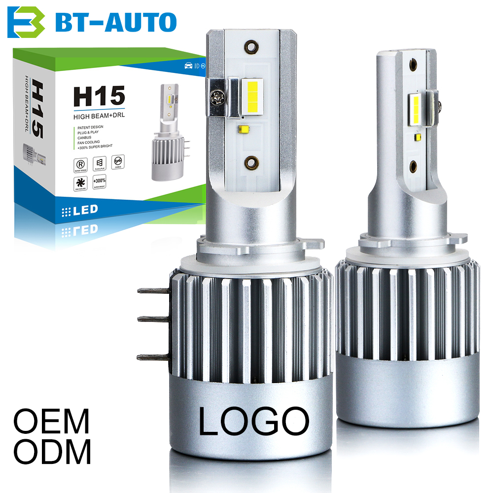 China OEM Car led light kits Suppliers –  BT-AUTO H15 LED Headlight Bulb All In One Plug and Play High Beam DRL LED H15 CANBUS Headlight Bulb Factory – Bulletek