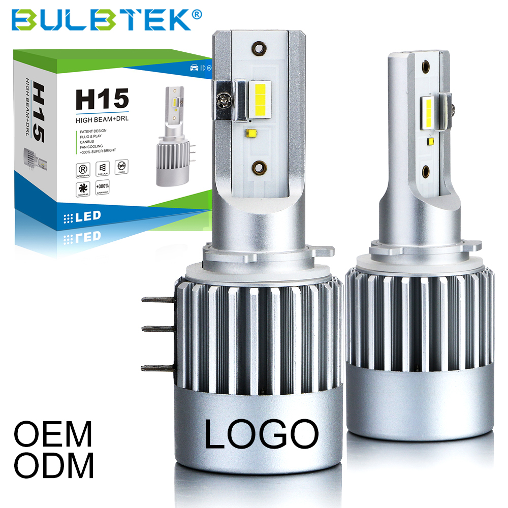 China OEM H11 Headlight Bulb Manufacturers –  BULBTEK H15 LED Headlight Bulb All In One Plug and Play High Beam DRL LED H15 CANBUS Headlight Bulb Factory – Bulbtek