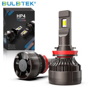 BULBTEK HP4 All in One Headlight Bulb H1 H4 H7 H11 9005 9006 Auto LED Light Fan Type Error Free 300W 30000 LUMEN Car LED Bulb