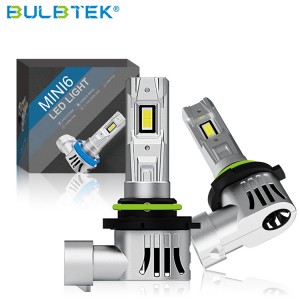 BULBTEK Mini6 Halogen Size LED Headlight Bulb Turbo Fan LED H11 9005 9006 9012 Mini Size 140W 14000LM 12V Auto Farol LED Bulb