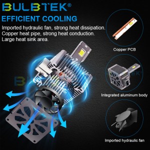 BULBTEK XD35 Fan Auto Light 35W D1 D2 D3 D4 D5 D8 6000K 6500K CANBUS Ավտոմեքենայի լուսադիոդային լուսարձակ լամպ