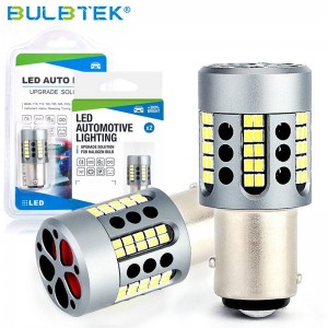 BULBTEK SMD2016-1 ລົດ LED Bulb Super Strong CANBUS ພະລັງງານສູງ LED Bulb Fan Cooling Signal Turning Brake Auto Lamp LED