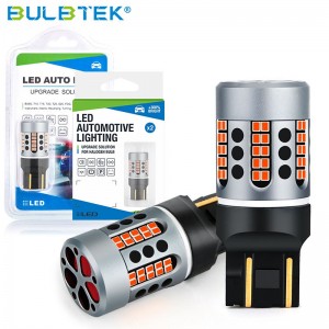 BULBTEK SMD2016-1 żarówka samochodowa LED Super mocna żarówka LED wysokiej mocy CANBUS wentylator chłodzący sygnał włączanie hamulca Auto lampa LED