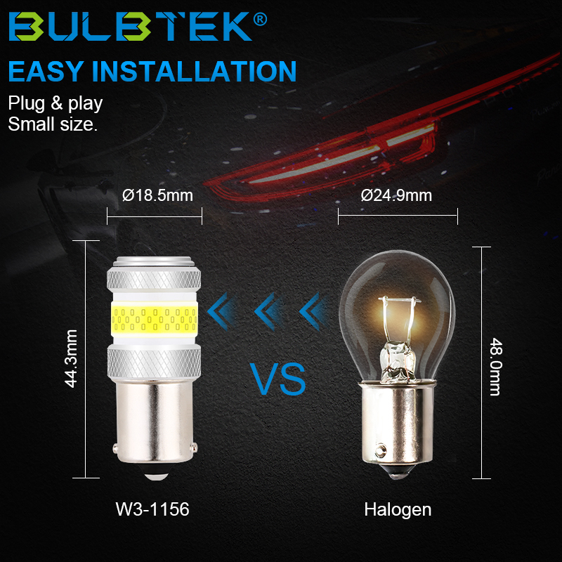 China BULBTEK W3 COB Auto LED Bulb T10 1156 1157 3156 3157 7440 7443 H7 H11  9005 9006 Manufacture and Factory