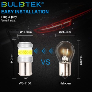 BULBTEK W3 COB Auto LED Bulb T10 1156 1157 3156 3157 7440 7443 H7 H11 9005 9006