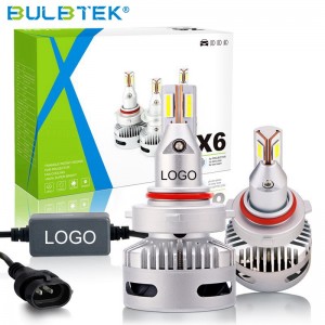 BULBTEK X6 36W سوپر روښانه آټو LED هیډ لائټ بلب لینس پروجیکٹر موټر LED کینبس 12V 24V هیډ لائټ