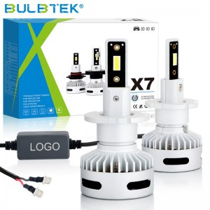 BULBTEK X7 ventilaatori LED-esituli 12-kuuline garantii CANBUS 12V 24V auto LED pirn helkuri ja projektori esitulede jaoks