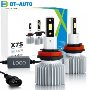 BT-AUTO X7S Fanless LED Headlight Bulb H1 H4 H7 H11 9005 LED Bulb for LENS Projector and Reflector Headlight