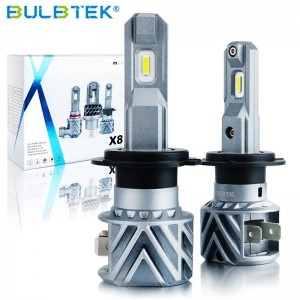 BULBTEK X8 सबै एक हलोजन आकार अटो एलईडी हेडलाइट बल्ब H1 H3 H4 H7 H11 9005 9006 9007 H13 एलईडी हेडलाइट