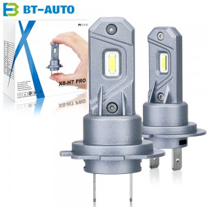 Bulbtek x8 h7 pro 360 luz led canbus ampola 6000 k 6500 k 100 w substituição de halogênio mini lâmpada de carro automotivo lâmpada de farol led para vw