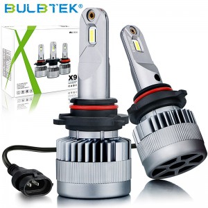 BULBTEK X9 H7 H11 H4 LED Headlight Auto Bulb CANBUS Fan cooling LED Bulb Kaʻa Headlight Bulb