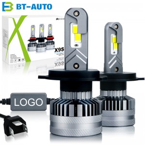 BULBTEK X9S Turbos LED Canbus Dekoder 20000 Lumen 360 Sistemi i Ndriçimit Automatik H4 H7 H11 9005 9006 9012 Feneri LED i automobilave të makinave