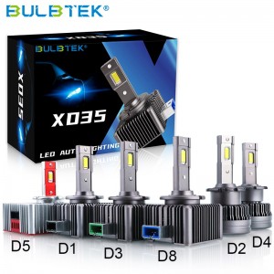 BULBTEK XD35 ഫാൻ ഓട്ടോ ലൈറ്റ് 35W D1 D2 D3 D4 D5 D8 6000K 6500K ക്യാൻബസ് കാർ LED ഹെഡ്‌ലൈറ്റ് ബൾബ്