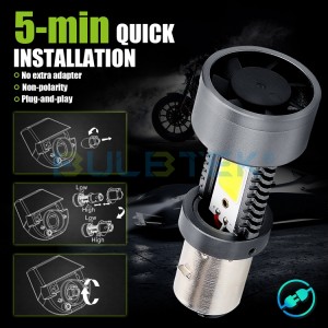 BULBTEK MINIMO Car Light Accessores Mini Size LED Headlight Bulb 14000LM H4 H7 H18 H19 BA20D Auto LED Lights Bulb For Motorcycle