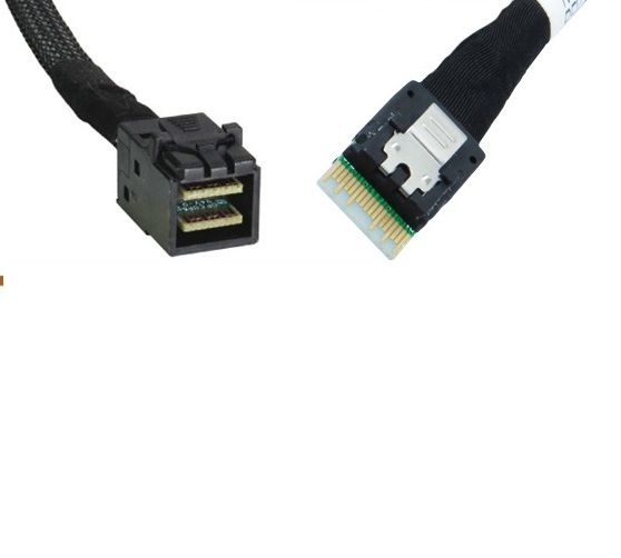 Slim SAS SFF-8654 4i to'g'ridan-to'g'ri HD Mini SAS 4i SFF-8643 kabeli 50CM