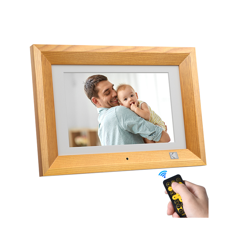10.1 inch WiFi Digital Picture Frame Wood Cloud Photo Frame 10 Inch Display Video Photo via frame