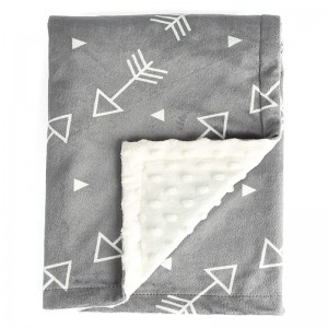 High definition Satin Fabric 100% Polyester - Baby Blanket Super Soft Minky with Double Layer Dotted Backing, Little Grey Arrows Printed 30 x 40 Inch, Receiving Blankets – Baoyujia