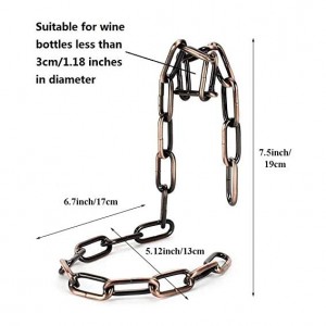Novelty Magic Chain Wine Bottle Holder Floating Steel Link Chain Wine Bottle Rack/Holder