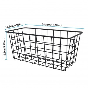 No Drilling Wall Hanging Wire Storage Basket with Adhesive for Cabinet & Pantry Organization and Kitchen, Bathroom, Bedroom