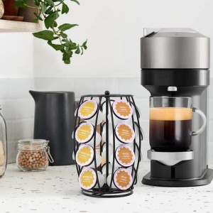 K Cup Holder Carousel K Cup Coffee Pod Holder Storage for Counter K Cup Organizer Coffee Pod Stands, Hold 20 Coffee Pods, Black