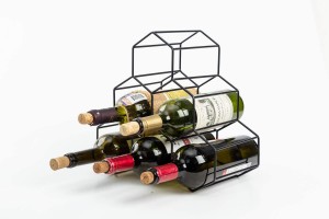Wine Rack Freestanding Wine Rack,6 Bottles Countertop Free-Stand Wine Storage Holder Protector for Red White Wine