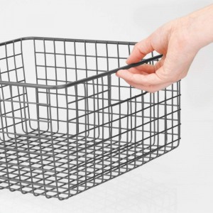Metal Wire Basket Bins Storage Organizer with Handles Set of 4PCS
