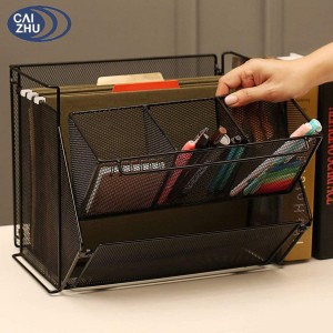Mesh Office School Supplies Caddy Hanging File Holder Side Handle with Multiple Drawers Desk Organizer