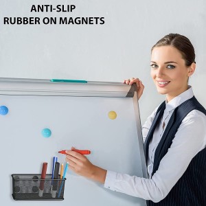 Magnetic Basket Set of 2 – Mesh Organizer and Holder on White Board for Dry Erase Markers Refrigerator Pen Desk Storage Office
