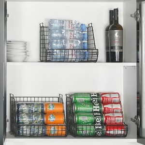 Stacking Can Dispensers 3 Tier with 3 Divider, Pantry Can Organizer, Standing Water Bottle Holder