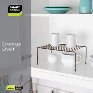 Smart Design Cabinet Storage Shelf Rack – Medium (8.5 x 13.25 Inch) – Steel Metal Wire – Cupboard, Plate, Dish, Counter & Pantry Organizer Organization – Kitchen