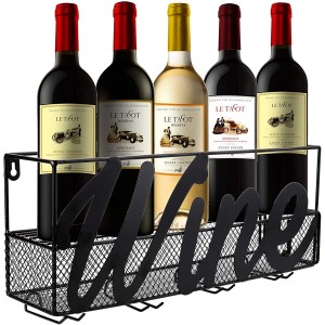 Wall Mounted Wine Rack for Bottle & Glass storage