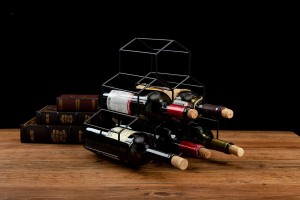 Wine Rack Freestanding Wine Rack,6 Bottles Countertop Free-Stand Wine Storage Holder Protector for Red White Wine