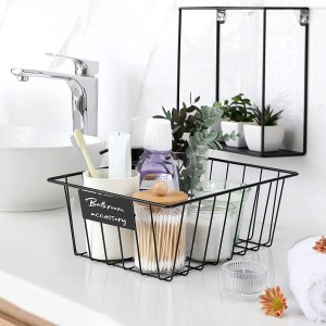 8 Pack Wire Storage Baskets for Organizing with Removable Tags, Pantry Organization Bins for Kitchen Cabinets, Closet