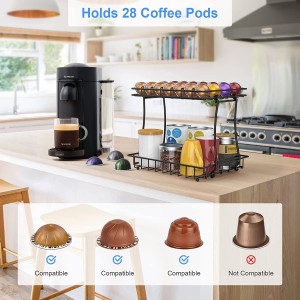 Coffee Pod Holder for Nespresso Vertuo, Coffee Pod Storage Organizer Compact Under Coffee Pot Storage on Office or Home Kitchen