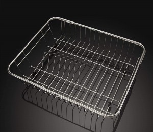 Expandable Dish Drying Rack,  Dish Drainer with Black Utensil Holder Cutlery Tray, Rustproof Stainless Steel for Kitchen
