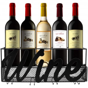 Wall Mounted Wine Rack for Bottle & Glass storage