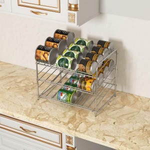 Stackable Can Rack Storage Dispenser Organizer Holds up to 36 Cans for Kitchen Cabinet or Pantry